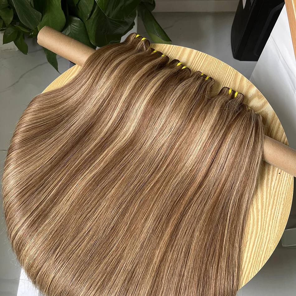 10 А, ярко-коричневые человеческие волосы, P4/27, цветные 30 дюймов, 100% прямые натуральные волосы для наращивания, для женщин