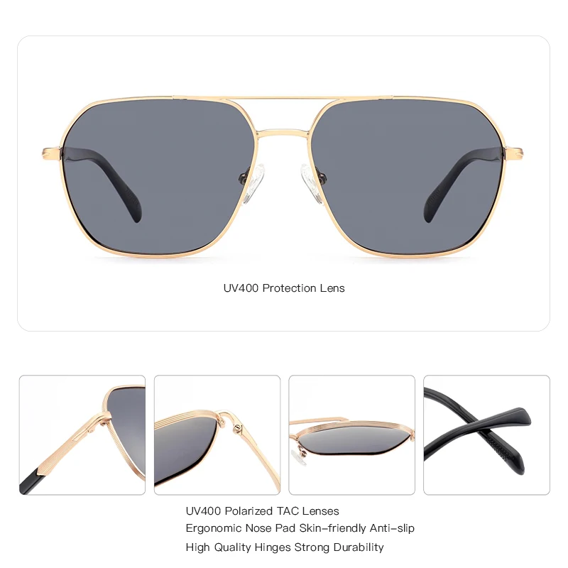 BLUEMOKY موضة المعادن الاستقطاب الطيار وصفة طبية النظارات الشمسية رجالي الاتجاه Uv400 حماية الطيار التصحيحية نظارات شمسية