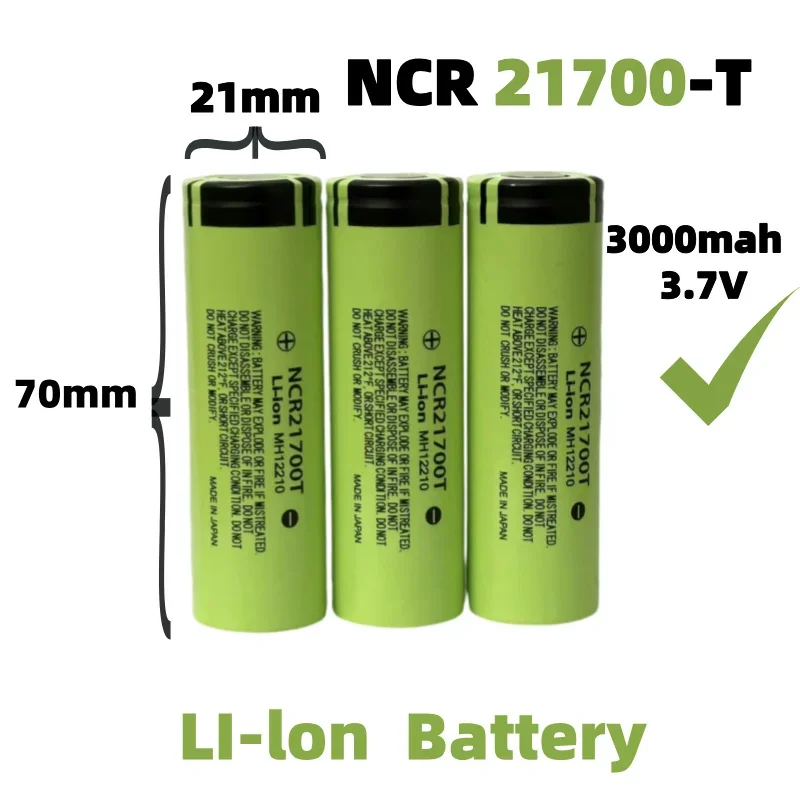 New Original brand battery 21700 NCR21700T 3.7V 3000mAh 3C 15A Rechargeable lithium Li-ion batteries for Electric vehicle