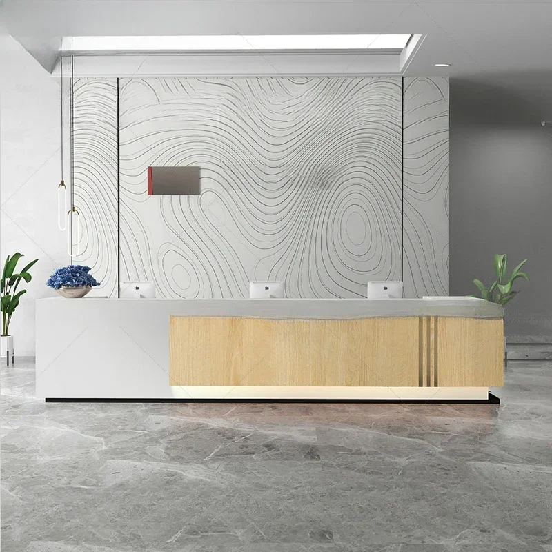 Garden Modern Reception Desk Consable Cashier Spa Vanity Reception Desk Coffee Shop Escritorios De Ordenador Furniture WJ15XP