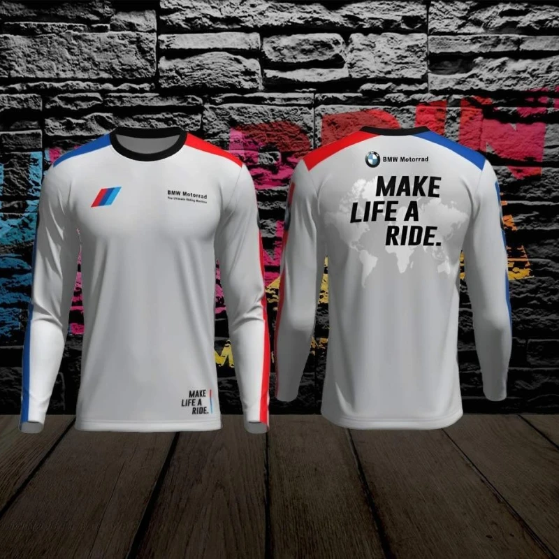 

Лето 2022, мужская быстросохнущая футболка с длинным рукавом для мотоцикла BMW, велосипедный костюм, гоночный костюм с коротким рукавом, повседневная дышащая мода