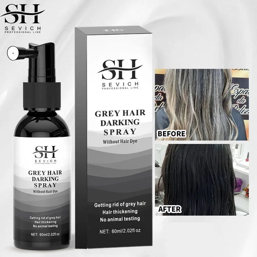 

Black Hair Spray Hair Darkening Serum Anti Gray Cover White Spray Dye White To Black Scalp Treatment Hair Repair