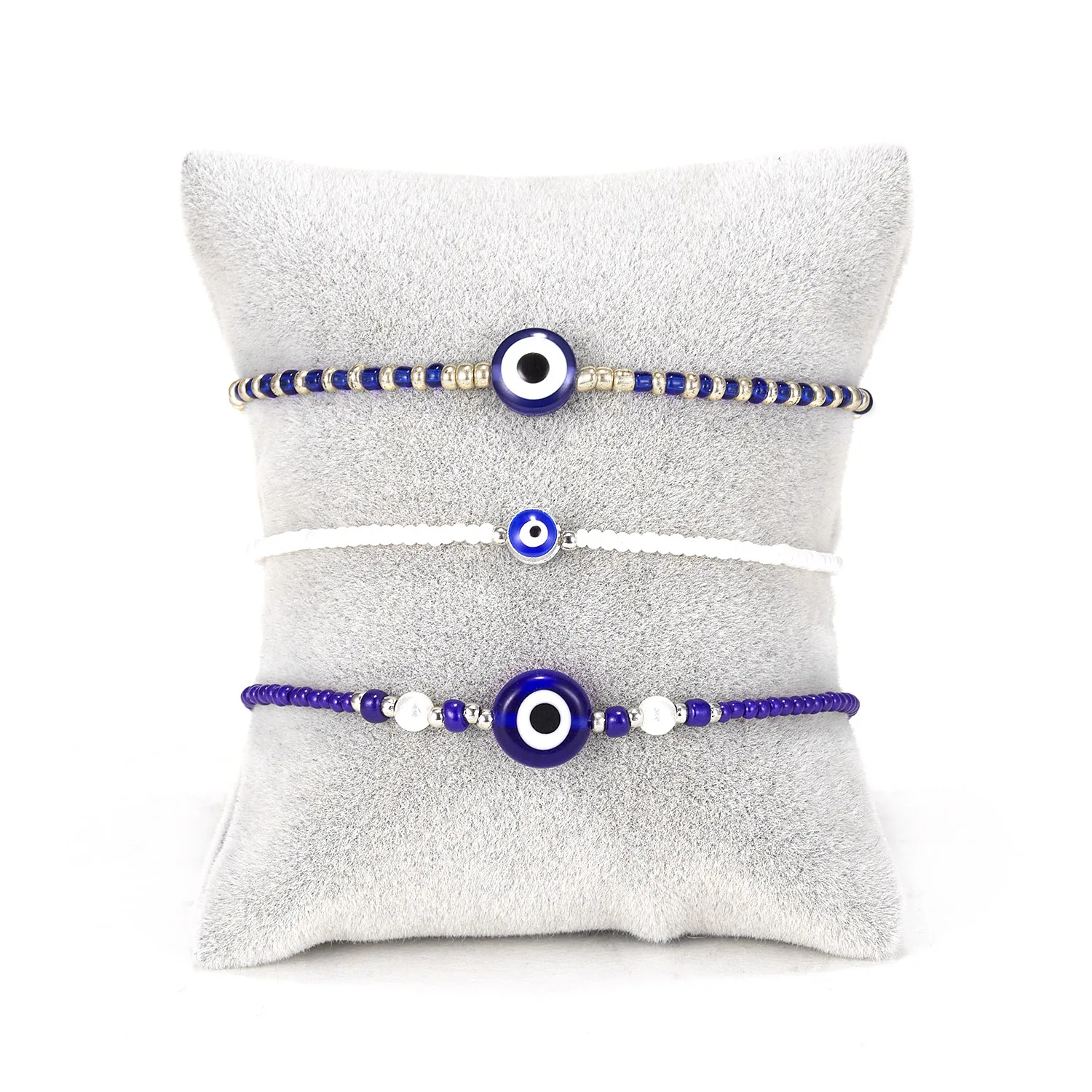 Mode türkisch blau bösen Blick Armbänder für Frauen Männer böhmischen handgemachten Reis Perlenketten Armband Glück Schmuck Accessoires – Detail 3