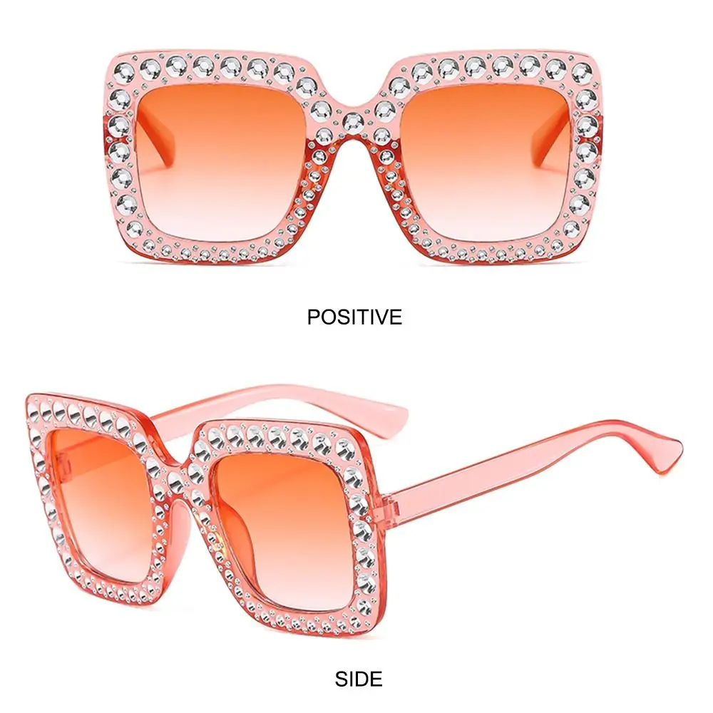 Sparkling Crystal Children Sunglasses Fashion Rhinestone Diamond Kids Square Sun Glasses Eyewear for Beach/Travel/Party