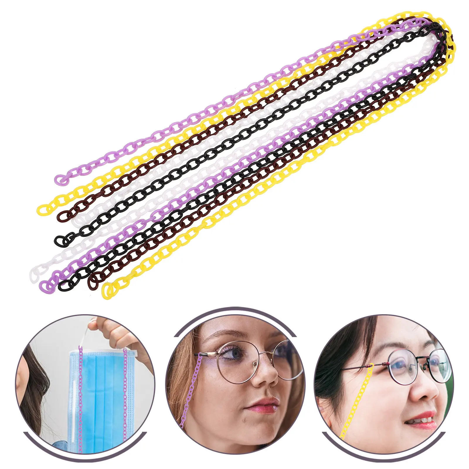 

10 шт. Цветные пластиковые цепочки для часов, масок, очков, держателей для сумок, изготовления украшений и поделок своими руками