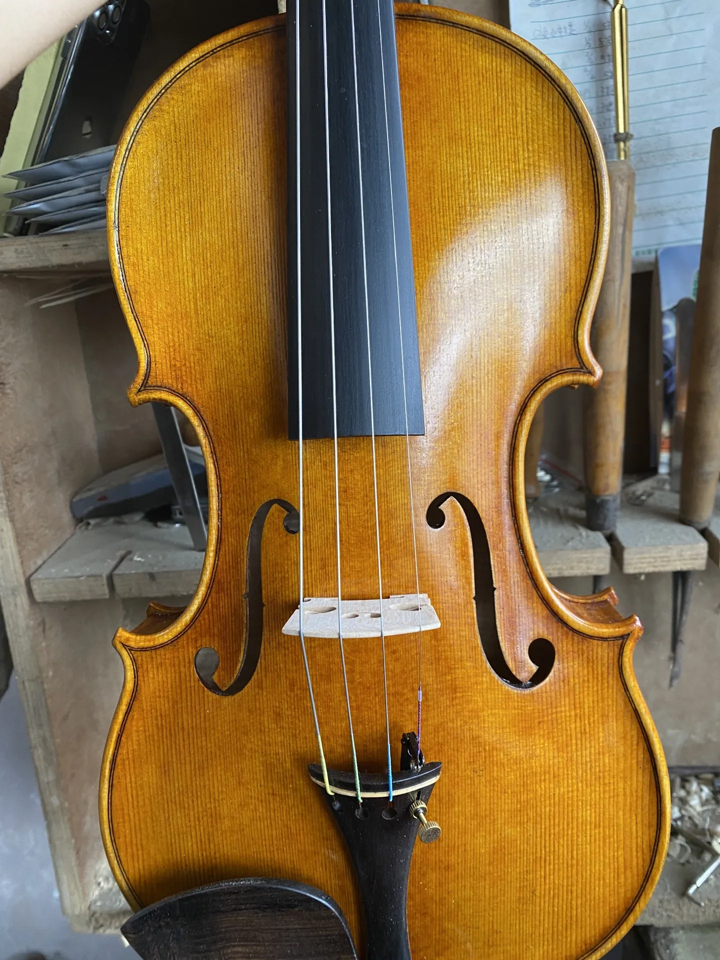 strong tone！A perfect backplane Antonio Stradivari 1715 Handmade Violin 4/4 바이올린 ك vionlin set  professional violino with box