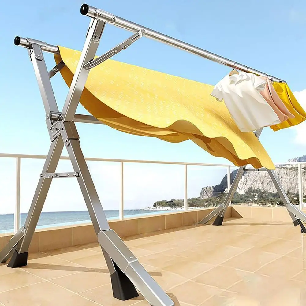 

Регулируемая сверхпрочная сушилка для белья из нержавеющей стали, 20 крючков и 12 зажимов, для использования в помещении/на улице (79)