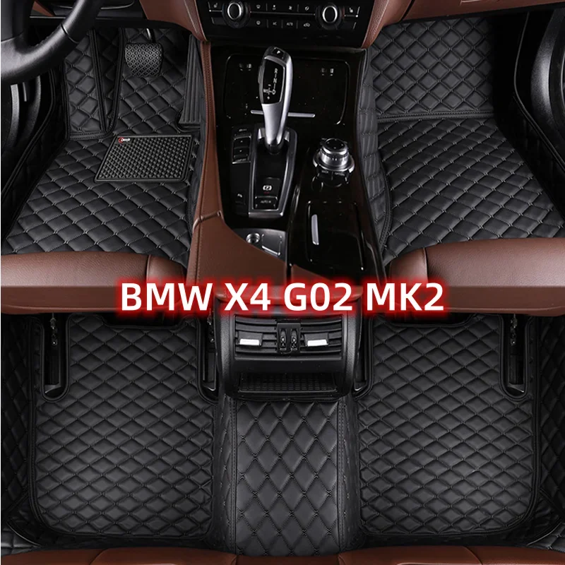 

Полный комплект автомобильных ковриков для BMW X4 G02 MK2 2019 ~ 2022, чехлы, кожаный роскошный коврик, противоударный ковер, автомобильные аксессуары, интерьерные части