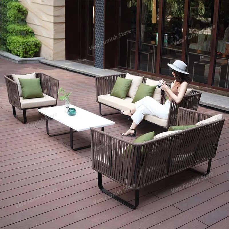 

Nordic Personality Outdoor Sofas Accent Luxury Living Room Homestay Garden Sofas Advanced Banquet Furniture Cadeira Lshysf
