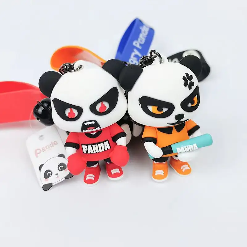 2024 New Cartoon Cute Trendy Panda Doll Keychain Creative Violent Panda Personalized Pendant Couple