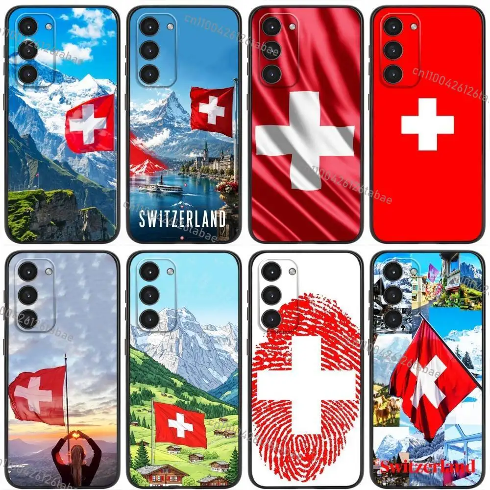 Swiss flag Phone Case For Samsung Galaxy A20,21s,22,31,32,52,53,72,73,80,91 Soft Liquid Silicone Black Cover