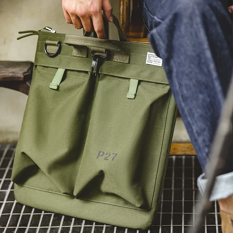 

Men's Tactical Gear Helmet Carry Bag Multi-pocket Flyer Travel Bags Computer Laptop Hand Bag Single Shoulder Zipper Bag