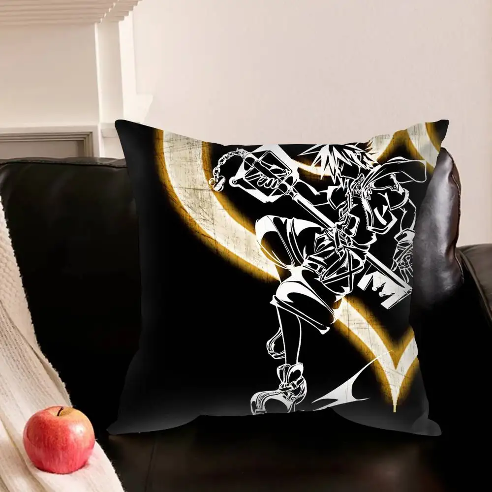 K-Kingdoms Hearts-S G-Game  Pillowcase for Sofa Room Office Decor Printing Protector Cushion Cover Valentine gift Custom