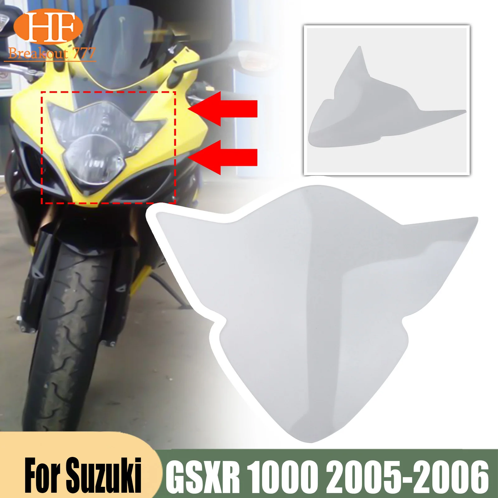 Front Headlight Lens Protection Cover For Suzuki GSXR 1000 2005-2006