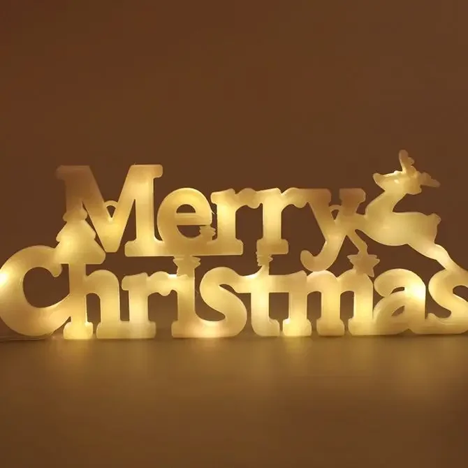 10Pcs/Lots Christmas Decorative Items Christmas Wreath Accessories Three-dimensional Alphabet Lights