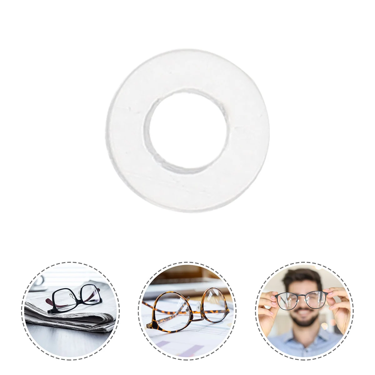 

4 Packs Plastic Flat Gaskets for Glasses Accessories Repair Kit Soft Material Replacement Fixing Screw Eyewear Parts