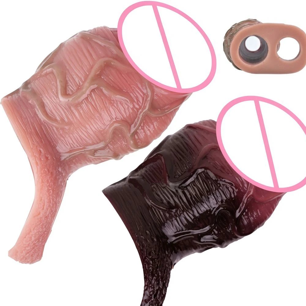 SXXY Adult Men Silicone Penis Sleeve насадка на член Open-Ended Hollow Dildo Realistic Dick Enlarger For Men Delay Ejaculation view 5