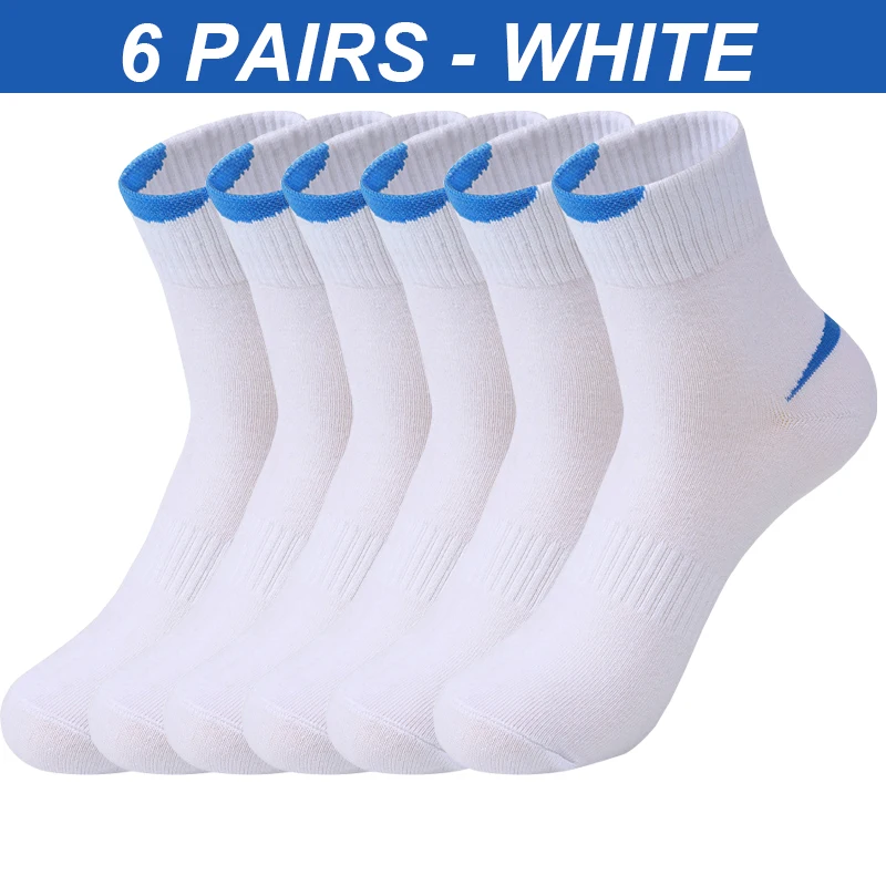 High Quality 6Pairs/Lot Combed Cotton Men\'s Socks Black White Casual Breathable Solid color Sport Socks EUR 38-45