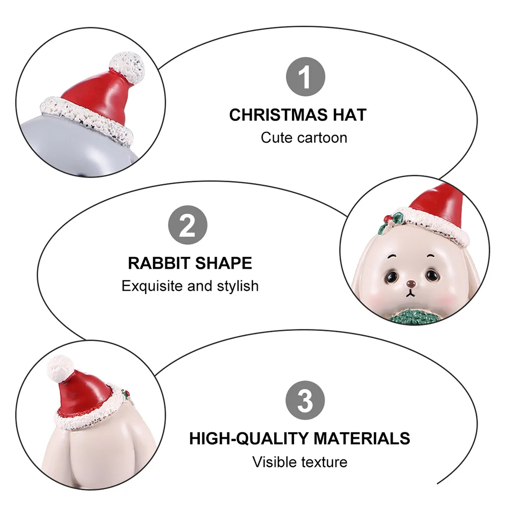 

2Pcs Mini Christmas Resin Ornaments Durable Decorative Resin Crafts for Micro Landscape Indoor Outdoor Decoration