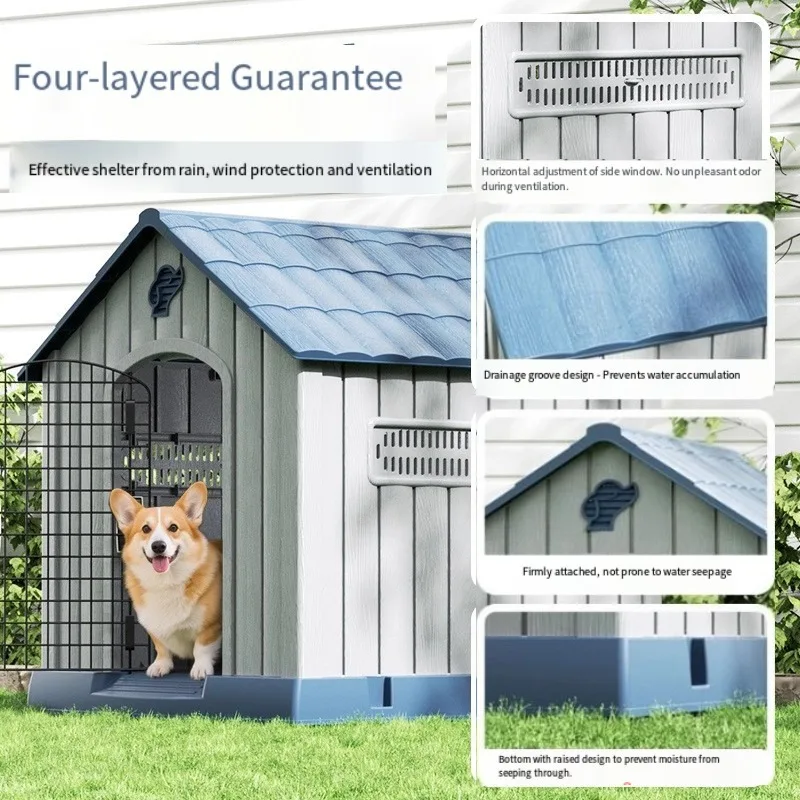 Universal large dog in all seasons、dog cage rainproof and cold proof、 outdoor dog 、house dog house view 4