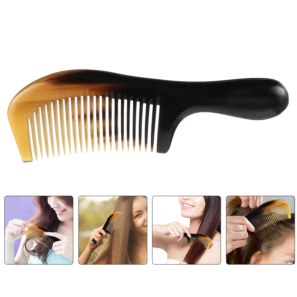 2 Pcs Black Flower Horn Comb Scalp Massage Portable Scraping Household Reasonable Price Hairdressing Tool Horns Loss Reduction