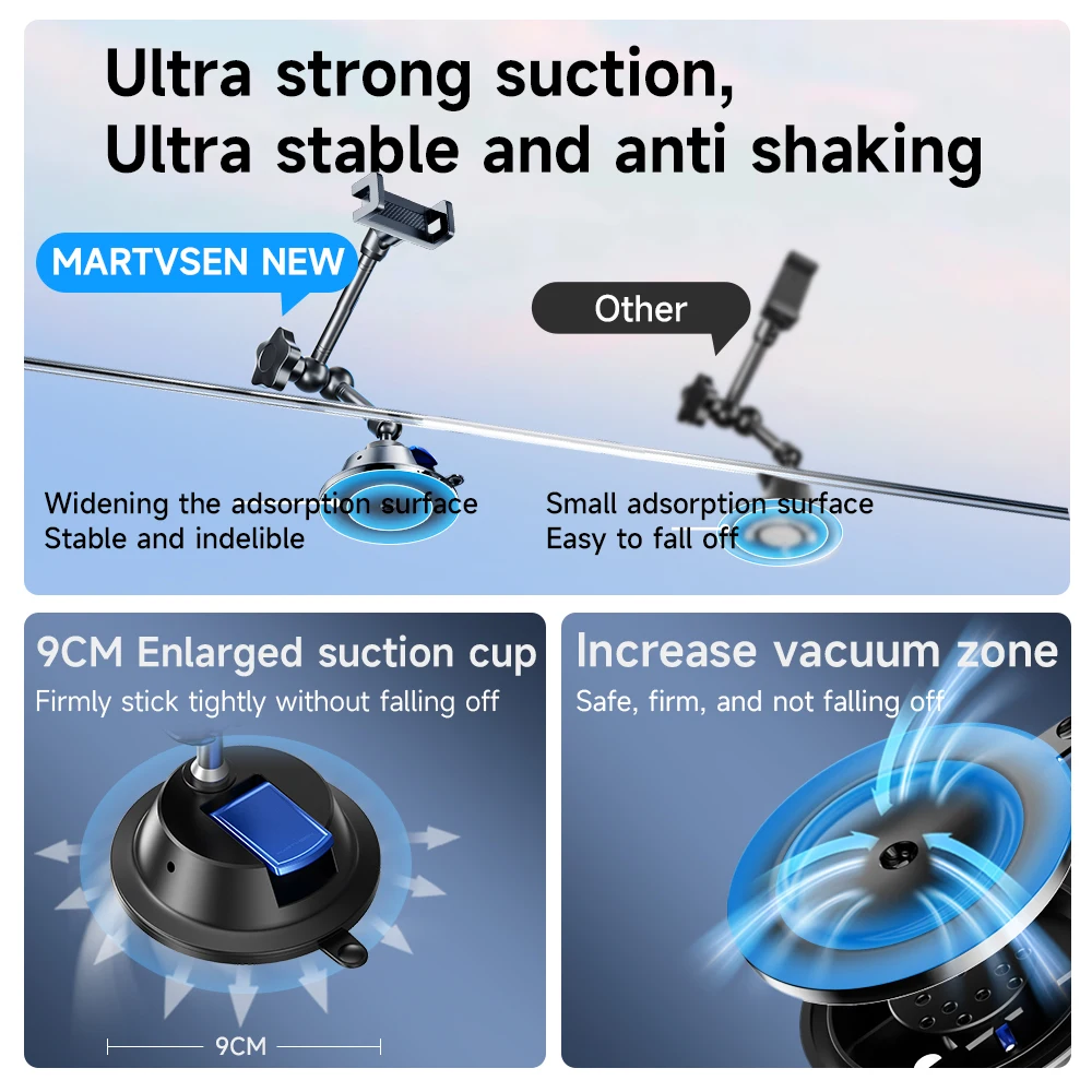 The 5th Generation Metal Anti-Shake Car Bracket, Professional Mobile Phone Fixing Device First-View Suction Cup