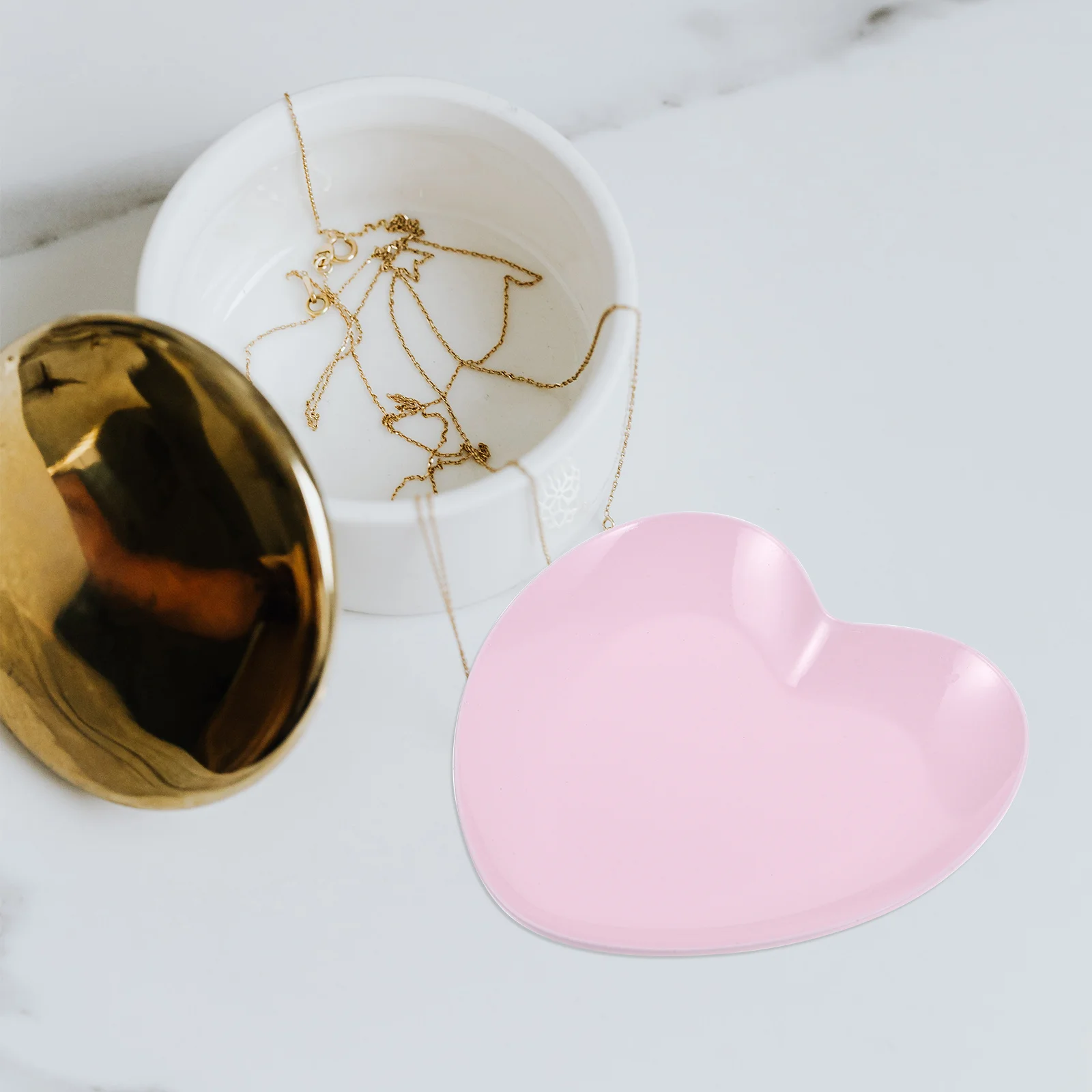 

Heart Shape Stainless Steel Jewelry Tray Decorative Rings Plate Jewelry Display Dish Vanity Organizer Trinket Holder Small Desk