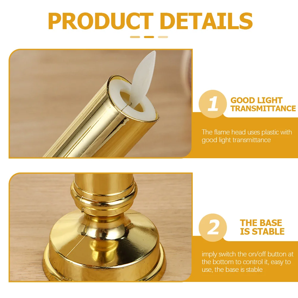 

2pcs Led Light Flameless Tea Light Candles Flickering Electric Operated For Home Wedding Christmas Decor