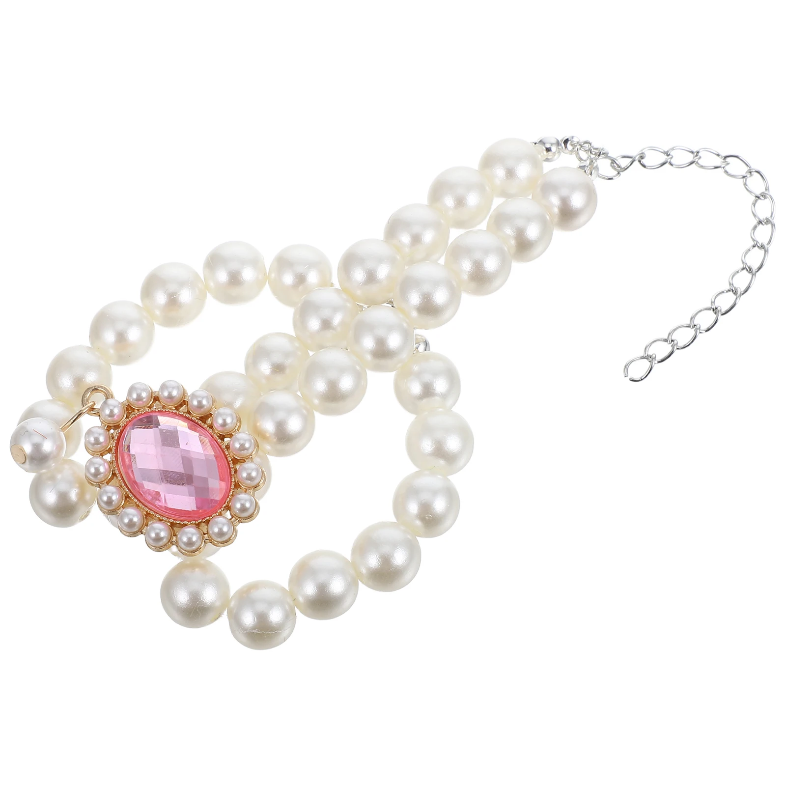 

Pet Pearl Double Layer Adjustable Size Comfortable Material Jewelry for Dogs Cat Collar Girl Puppy Necklace Small Dogs Dog