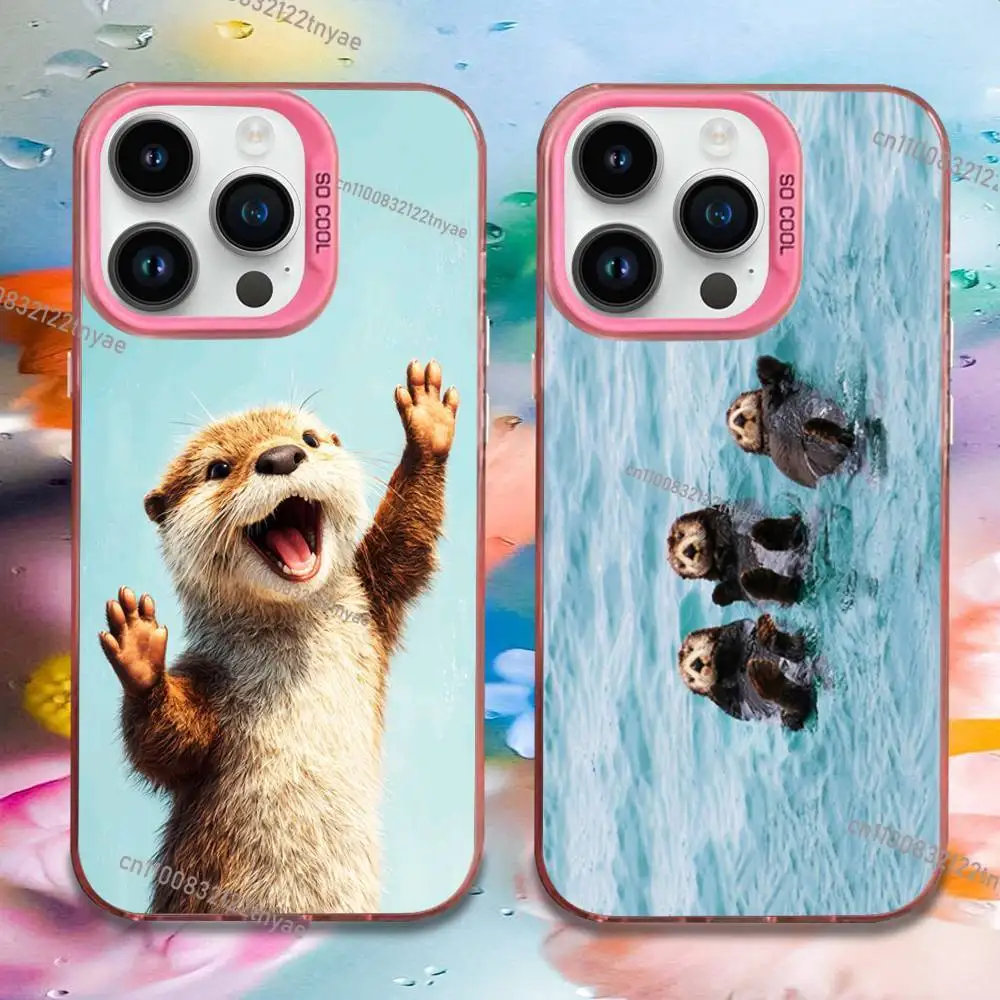 

Cute Sea Otter Phone Case For iPhone 17,16,15,14,13,12,11,Mini,Pro,E,MAX Pink Candy Matte Shockproof Cover