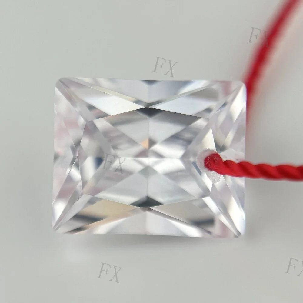 Белый свободный циркониевый камень с одним отверстием AAAAA, Прямоугольная форма, кубический цирконий, камень для изготовления ювелирных изделий 4x6 ~ 10x4 мм, высокое качество