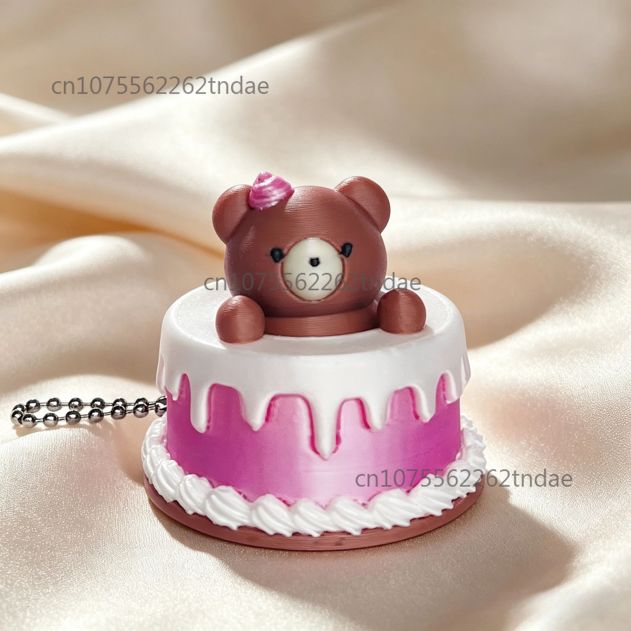 Cake Dessert Shape Keycap Clicker Keychain, 3D Printed