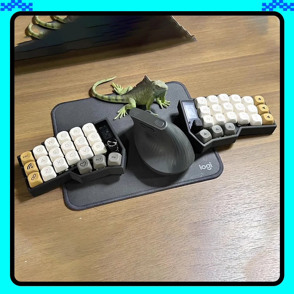 

Комплект беспроводной разделенной клавиатуры Corne RGB с возможностью горячей замены, разделенный комплект механической клавиатуры с ручкой экрана, джойстик, поддержка ZMK, подарок