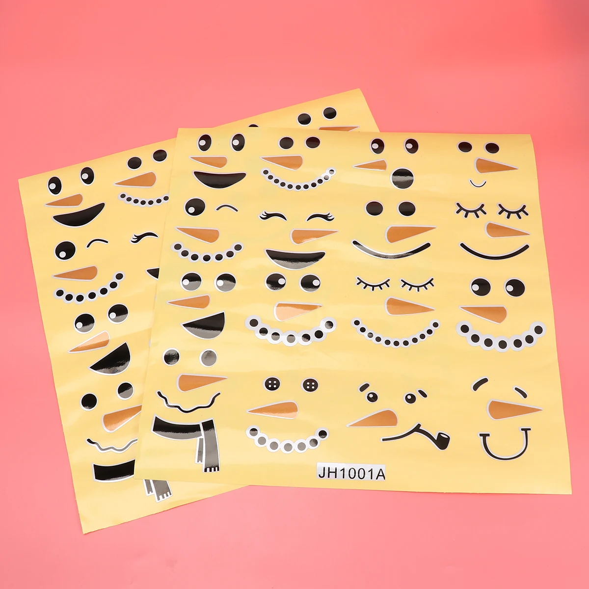 

2 Pcs Snowman Stickers Christmas Decoration Holiday Face Decals Decorations Craft Window