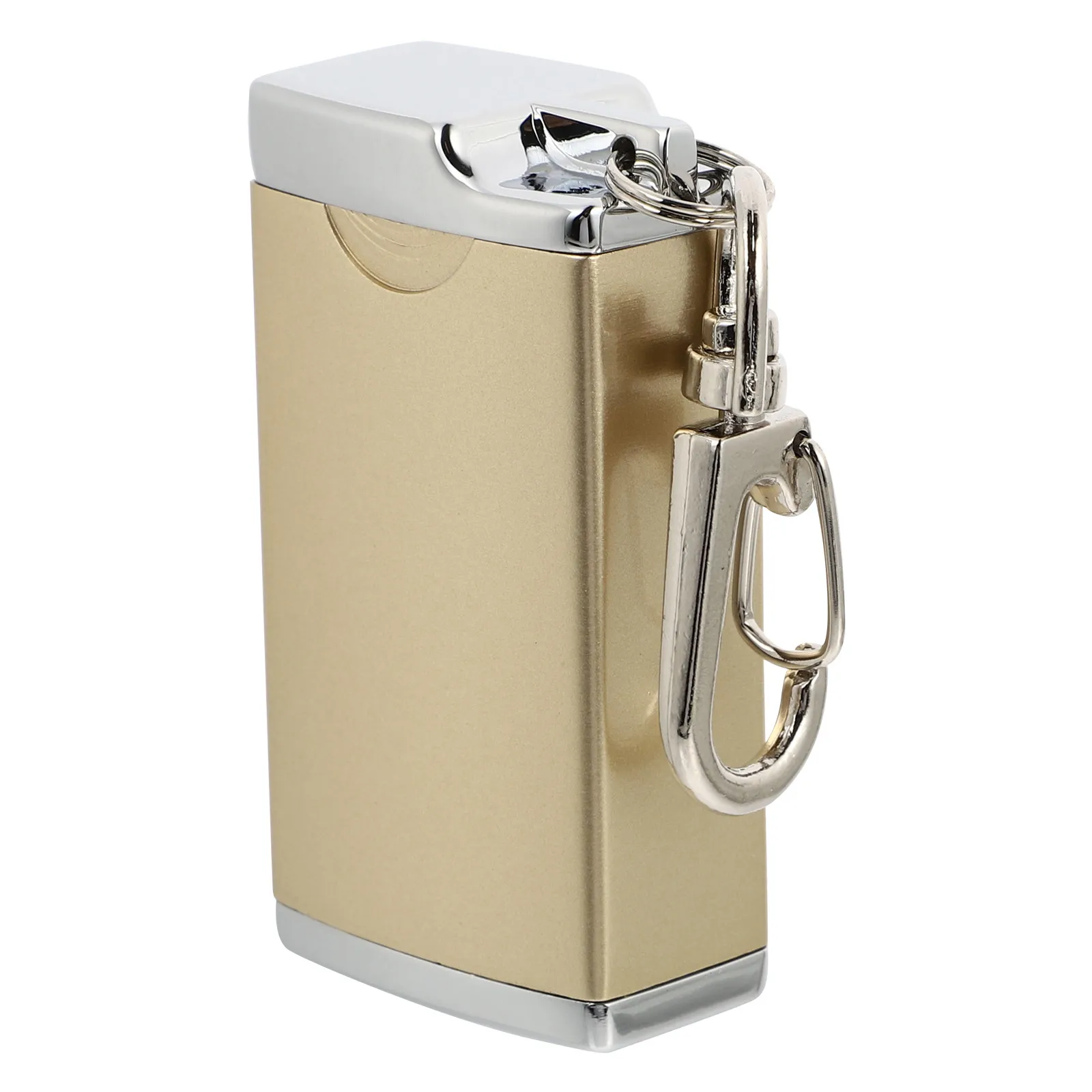 Ashtray with Lid Metal Keyholder Creative Keychain Portable Cigarettes for Outdoor Golden Keyring Male