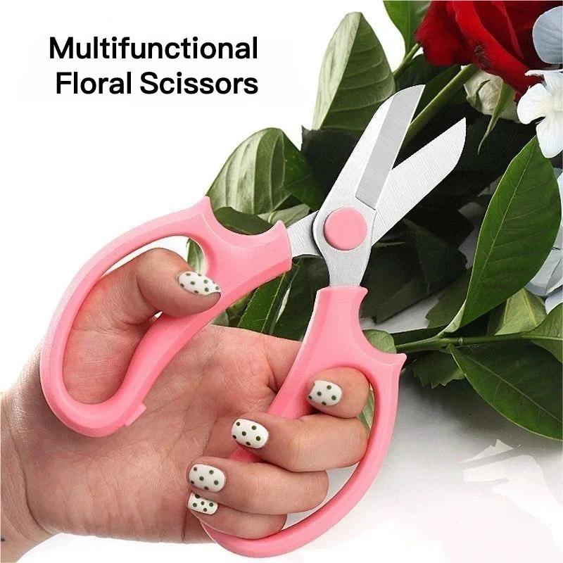

Stainless Steel Garden Scissors Florist Professional Flower Arranging Shears Wide Head Comfortable Grip Handle For Fresh Flower