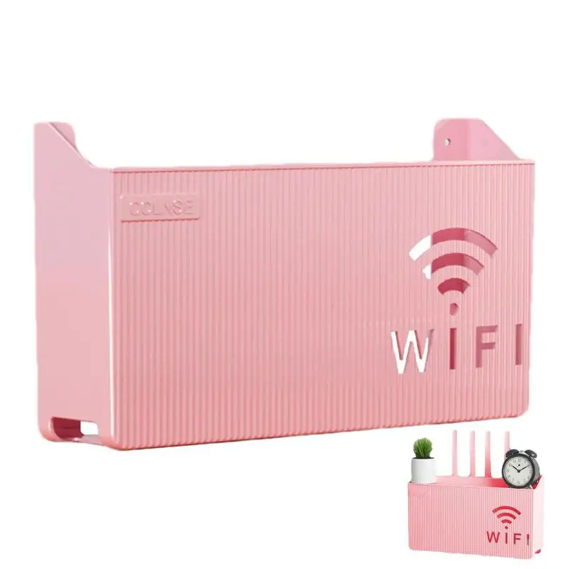 Wireless Wifi Router Shelf Storage Box Wall Hanging ABS Plastic Organizer Box Cable Power Bracket Organizer Box Home Decor