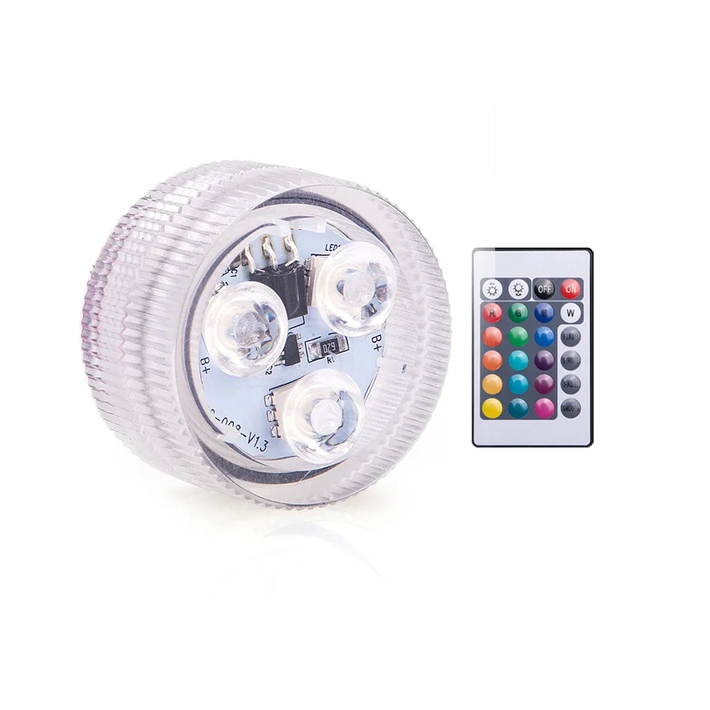 3 LED Underwater Light 16 Colors RGB IP68 Waterproof Swimming Pool Accessories Light Outdoor Submersible Lights for Pond Vase