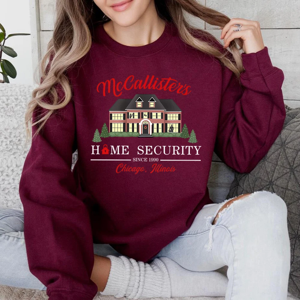 McCallister\'s Home Security Sweatshirt Home Alone Christmas Movie Hoodie Kevin McCallister Battle Plan Sweater Funny Xmas Tops