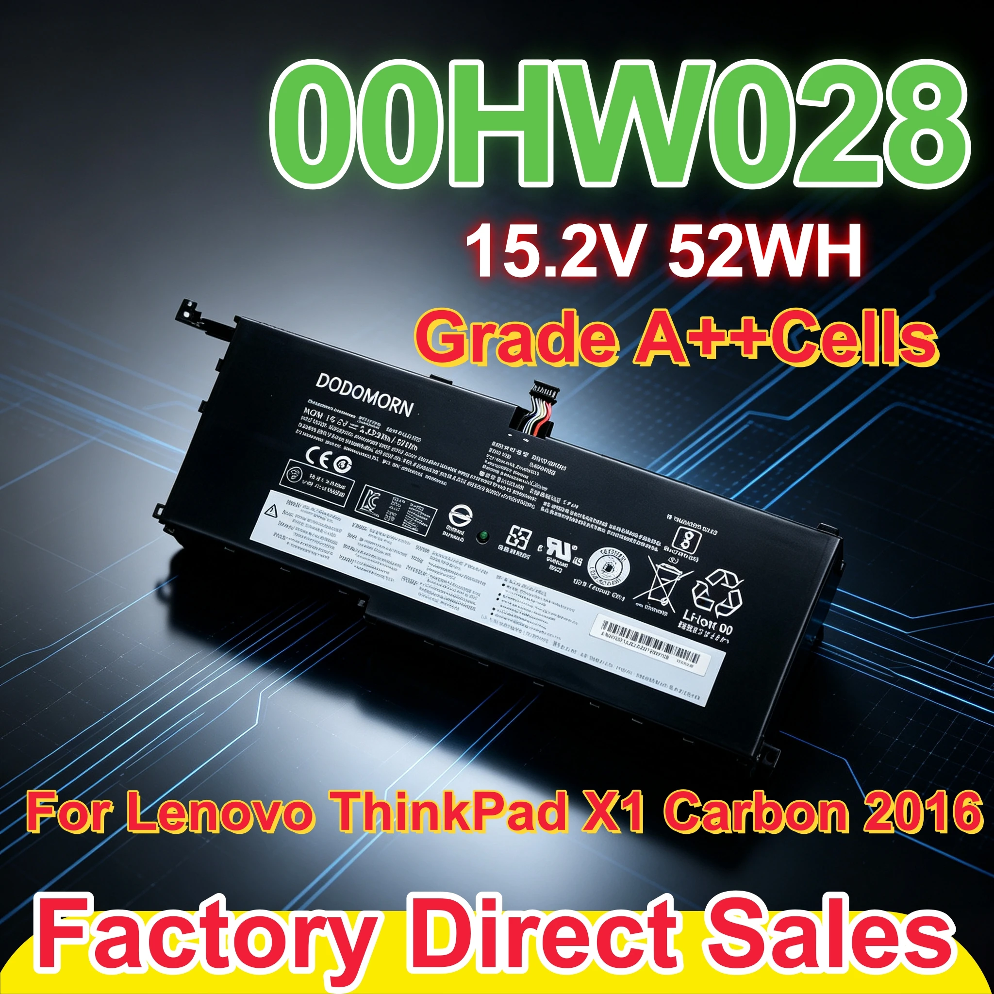 High Quality 00HW028 Laptop Battery For Lenovo ThinkPad X1 Carbon Gen4 X1 Yoga Gen1 Gen2 00HW029 01AV438 SB10K97567