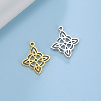 EUEAVAN 5pcs Witch Knot Pendant for Necklace Witchcraft Celtics Knots Stainless Steel Charms for Jewelry Making DIY Accessories