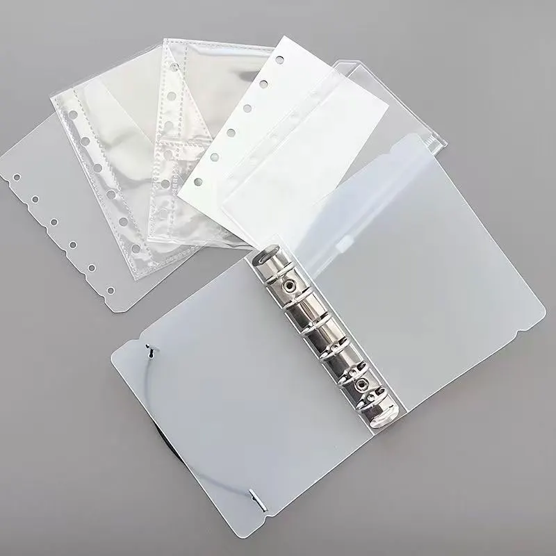 A7/Set Binder Scrapbook PP Twill Tri-Fold with Tie Closure Photo Album Card Inner Pages Bag Organizer Portable Planner
