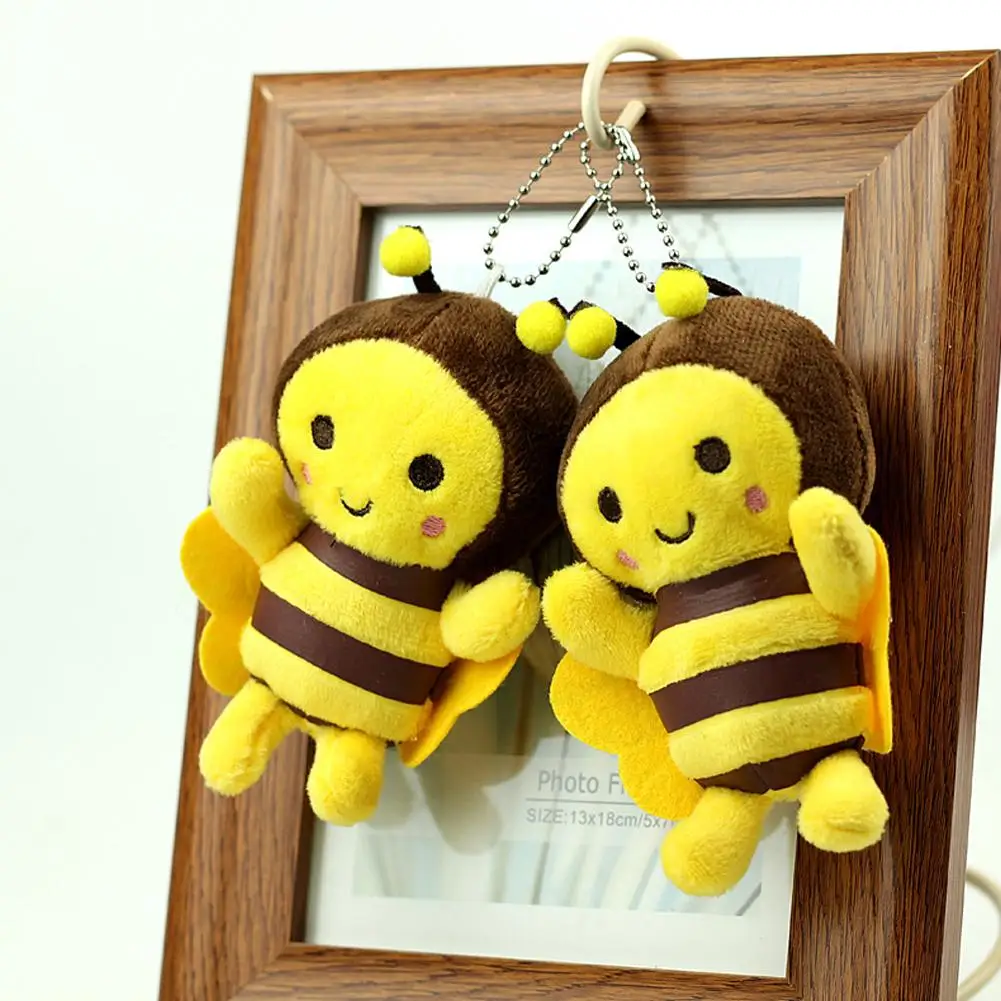 

Bee Plush Pendant Charms Stuffed Lovely Fluffy Ornament Little Bee Pendant Car Toys Keychain Bag Pendant Child Holiday Gifts