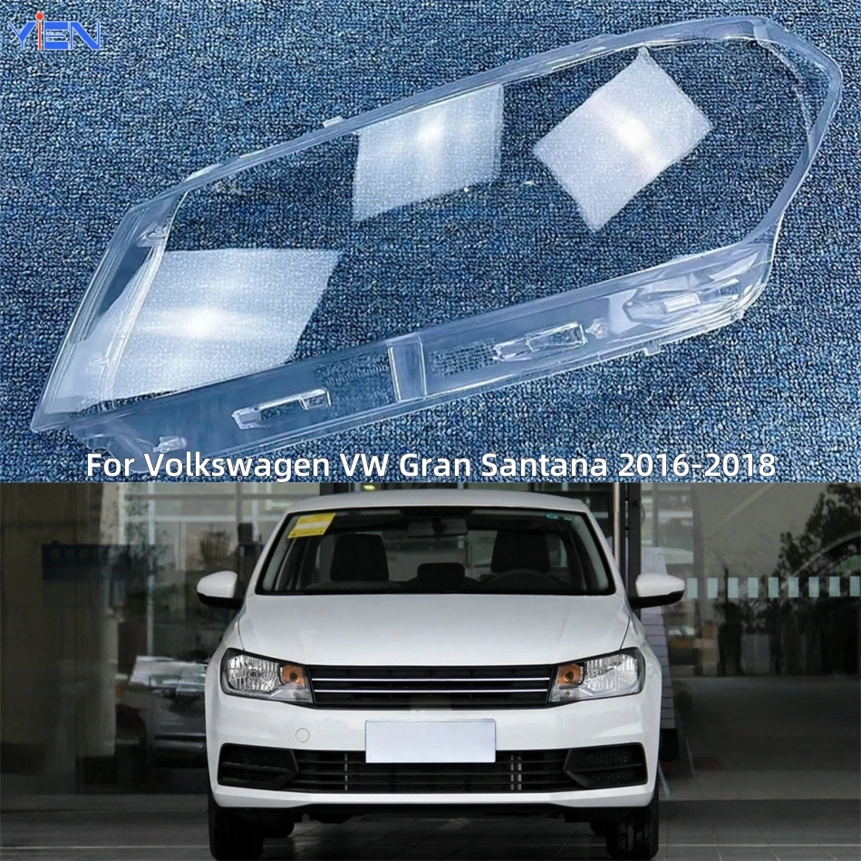 Para volkswagen vw gran santana 2016 2017 2018 acessórios abajur cabeça capa da lâmpada do carro frente farol lente capa luzes escudo