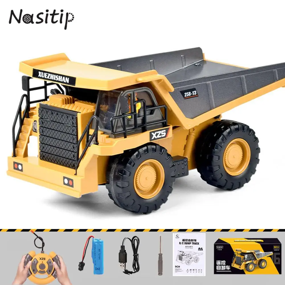 NASITIP Remote Control Engineering Vehicle Model Dump Truck Excavator Bulldozer Crane Rc Car For Boys Birthday Gifts