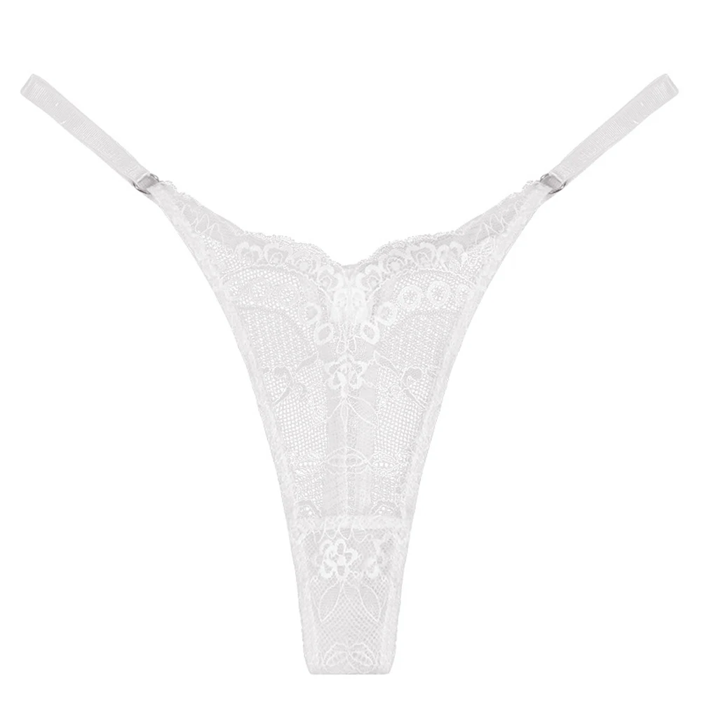 Women Panties Lady Low Rise G String Thongs See Through Lace Knickers Underwear Black White Pink Wine red Blue