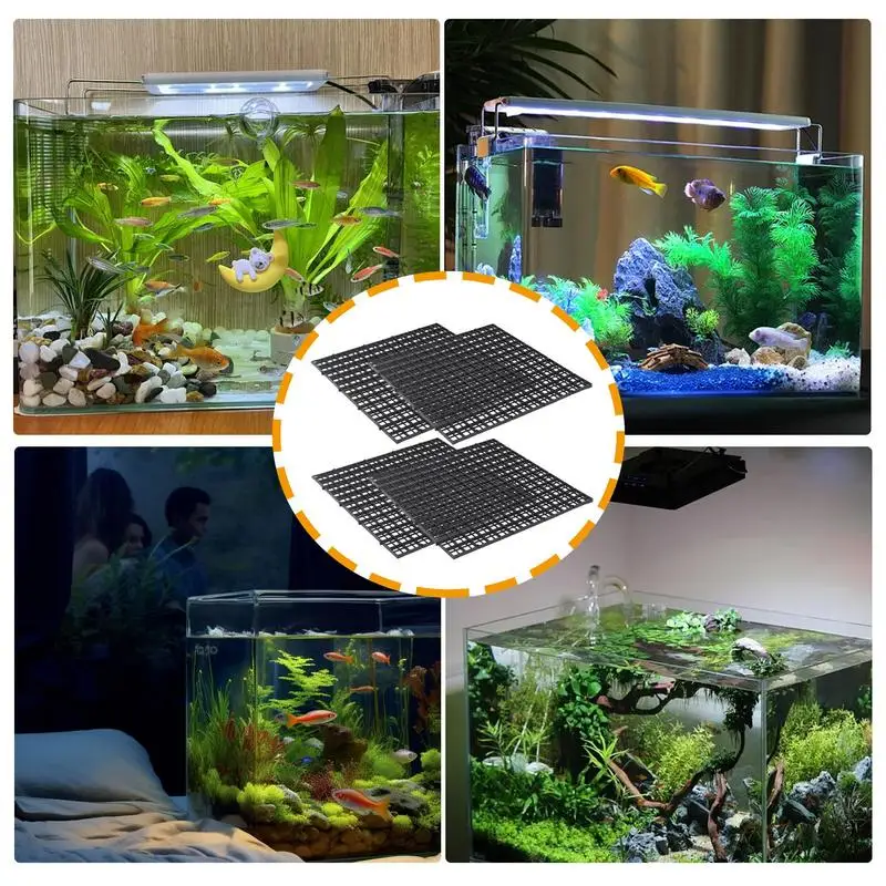 4pcs Multi Function Fish Tank Seperator Aquarium Divider Board Undergravel Bottom Isolation Board Filtration Net Grid Plate Tray