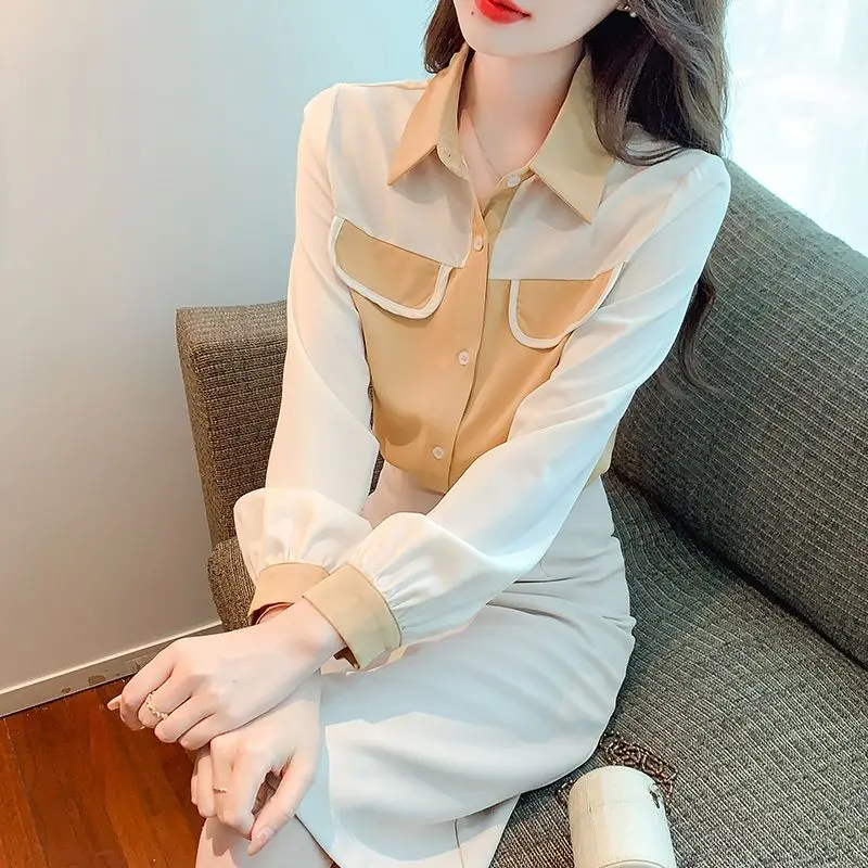 French Style Chiffon Shirt with a Unique and Niche Design for Women Spring and Autumn 2023 New Long Sleeved Top