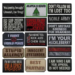Hot Selling Funny Classic Saying Patch Motivational Phrases Biker Slogan Words Patches Appliqued Sticker Chevron Strip Badge