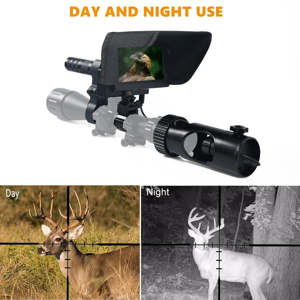 Megaorei 2 Night Vision Riflescopes 4.3 inch Display Infrared Flashlight HD 720P Video Recording DIY Hunting Night Vision Device